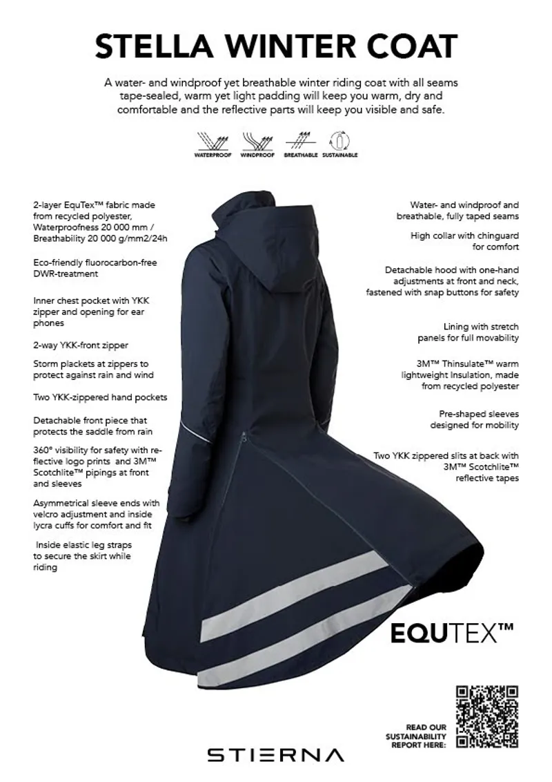 Stierna Stella Long Winter Coat Navy-3